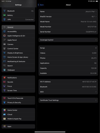 iPad Air 13 M2 128GB Plata