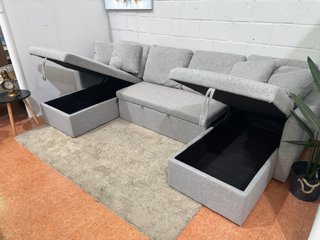 Sofá Cama Chaise Longue Gris con Arcón