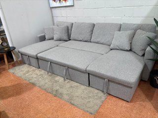 Sofá Cama Chaise Longue Gris con Arcón