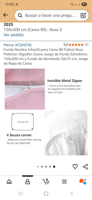 Funda nórdica infantil fútbol rosa