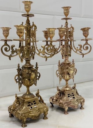 ANTIGUOS CANDELABROS BRONCE FRANCIA XIX-XX
