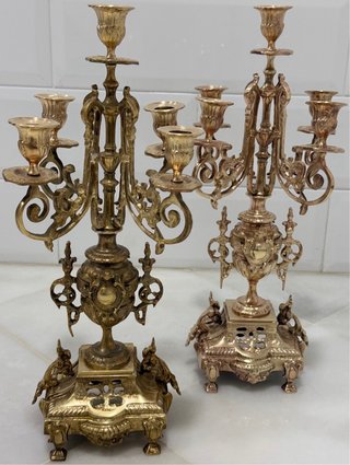 ANTIGUOS CANDELABROS BRONCE FRANCIA XIX-XX