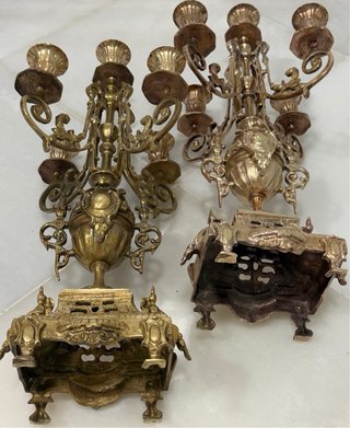 ANTIGUOS CANDELABROS BRONCE FRANCIA XIX-XX