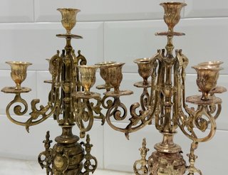 ANTIGUOS CANDELABROS BRONCE FRANCIA XIX-XX