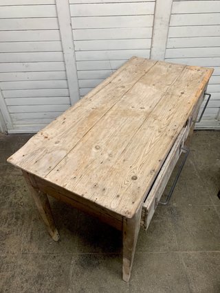 Mesa antigua madera 2 cajones