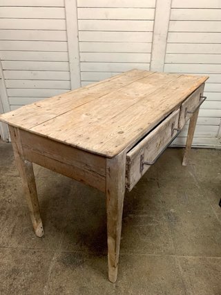 Mesa antigua madera 2 cajones