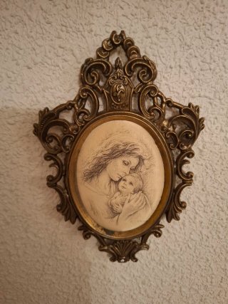 Marco Ovalado Dorado con Pintura