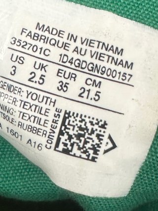 Converse All Star Verdi Tg 35