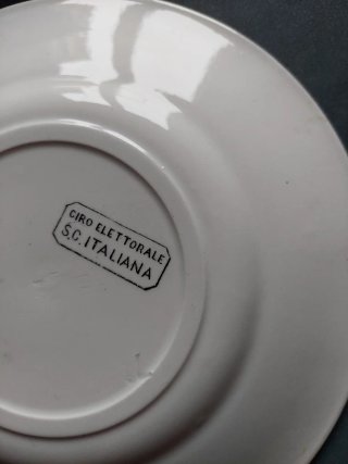 6 Piatti Società Ceramica Italiana Giro Elettorale
