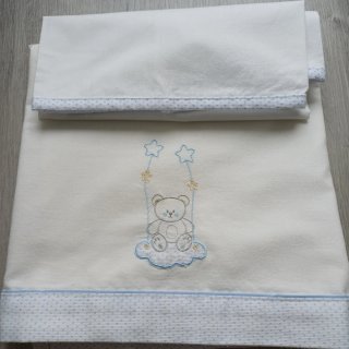 Sábana + funda almohada para mini cuna