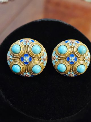 Orecchini donna oro e turchese