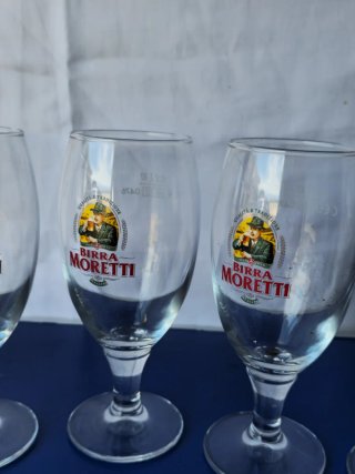 Set 5 Calici Birra Moretti Vintage 0,2l in Vetro