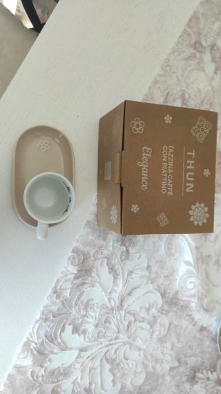 Tazzina caffè Thun con piattino decorata fiori