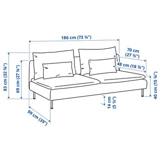 Sofá 3 plazas SÖDERHAMN IKEA Viarp beige