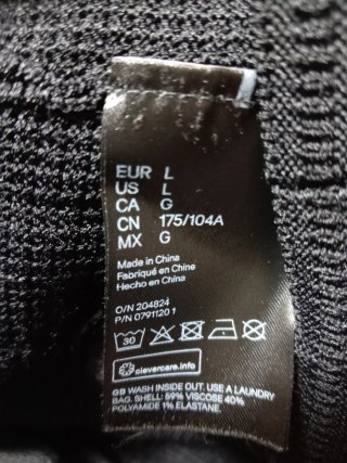 Maglia H&M nera viscosa/poliammide taglia L