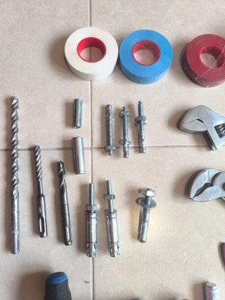 Kit herramientas y material construcción