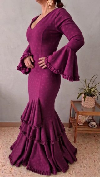 Traje de Flamenca Morado con Lunares TODAS TALLAS