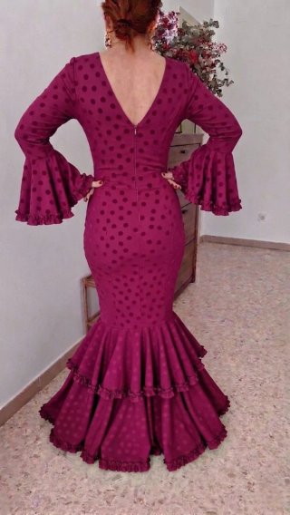 Traje de Flamenca Morado con Lunares TODAS TALLAS