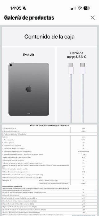 iPad Air M3 13 128GB WiFi Gris 2025