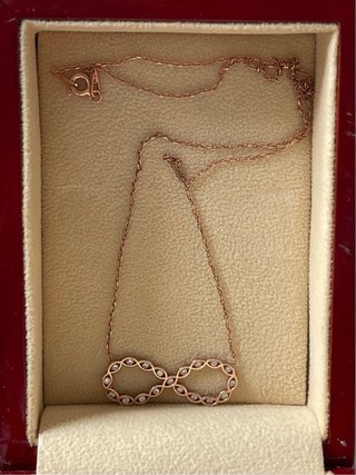 Collar Infinito Plata 925 Baño Oro Rosa
