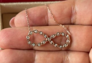 Collar Infinito Plata 925 Baño Oro Rosa