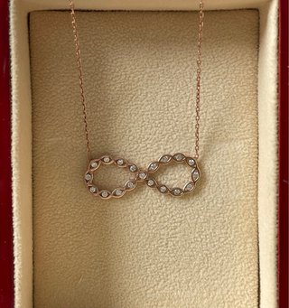 Collar Infinito Plata 925 Baño Oro Rosa