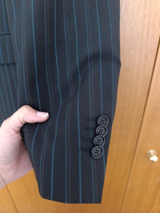 Traje Caramelo rayas azules