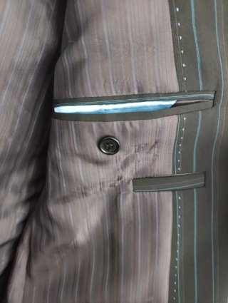 Traje Caramelo rayas azules