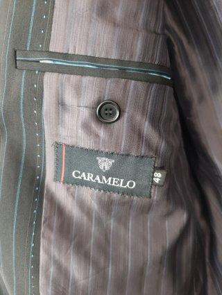 Traje Caramelo rayas azules