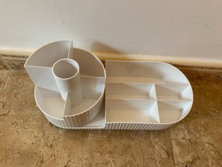 Organizador de maquillaje blanco