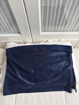 Top Zara lentejuelas azul