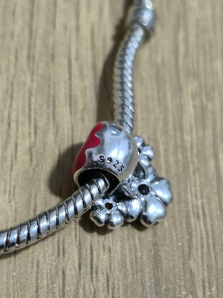 Charm Calavera Flores Plata