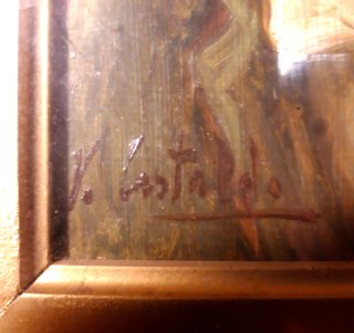 Quadro vintage bambino con cappello