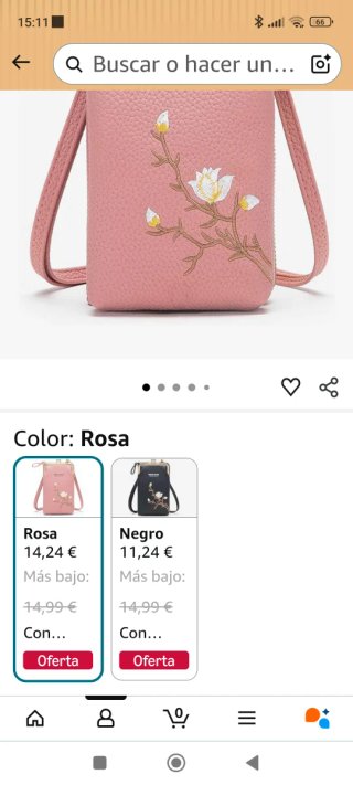 Bolso móvil monedero tarjetero rosa