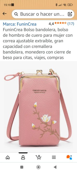 Bolso móvil monedero tarjetero rosa