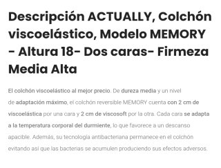 Colchón 80x200