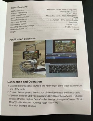 Capturadora de video HDMI -> USB - PC o Mac