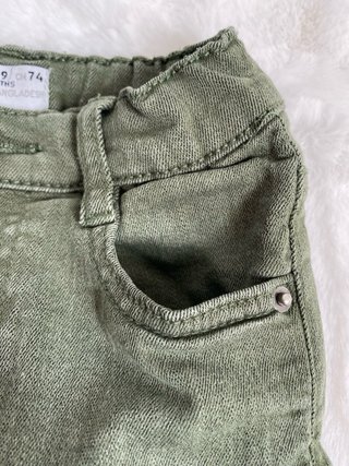 Pantalón vaquero verde Zara bebé 6-9 meses