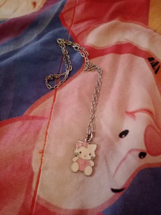 Collar Hello Kitty Plata y Rosa