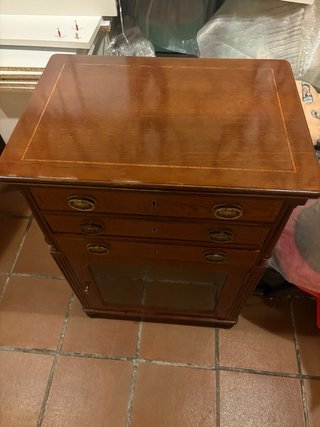Mueble cubertero/joyero madera y cristal