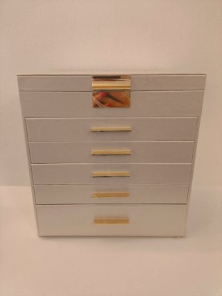 Portagioie grande XXL bianco e oro