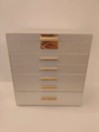 Portagioie grande XXL bianco e oro