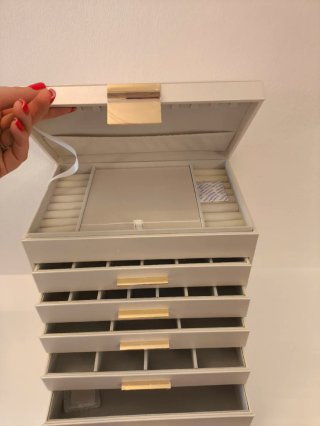 Portagioie grande XXL bianco e oro