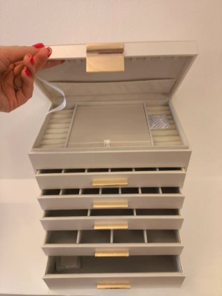 Portagioie grande XXL bianco e oro
