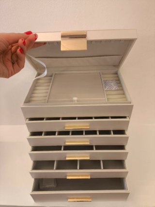 Portagioie grande XXL bianco e oro