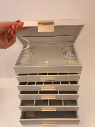 Portagioie grande XXL bianco e oro
