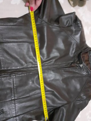 Abrigo mujer de piel autentica marrón talla m choc