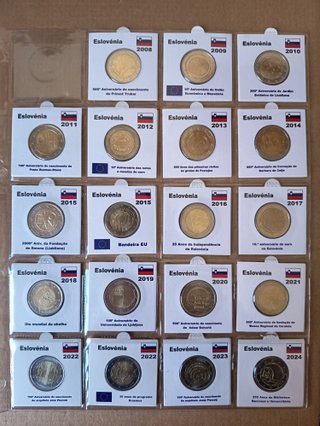 L57. Monedas Eslovenia 2€ conmemorativas encartona