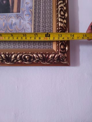 2 Cuadro Flores Bambú Maceta Azul Dorado