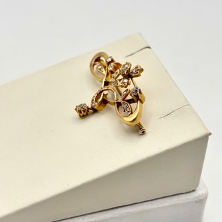 Broche de oro 18kt con diamantes